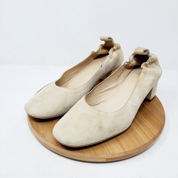 Everlane The Day Heel Shoes Womens‎ 6.5 Suede Leather Block Pump Italy - Picture 5 of 14